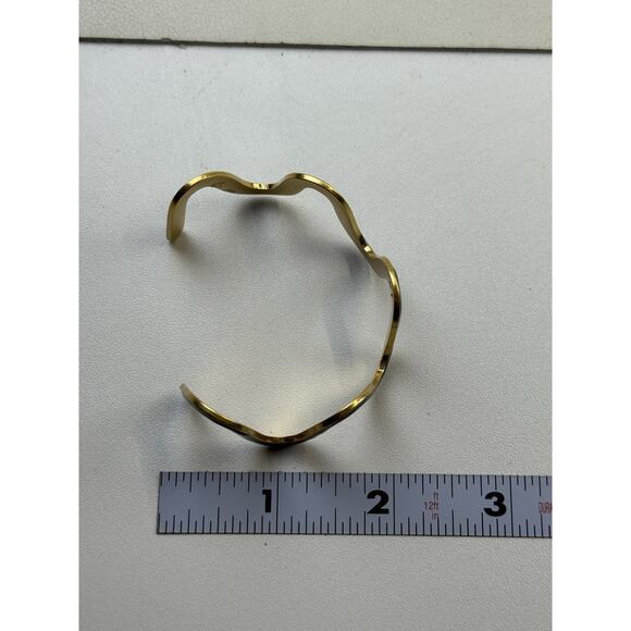 Madewell Gold Tone & Blue Enamel Cuff Bracelet - Picture 2 of 8